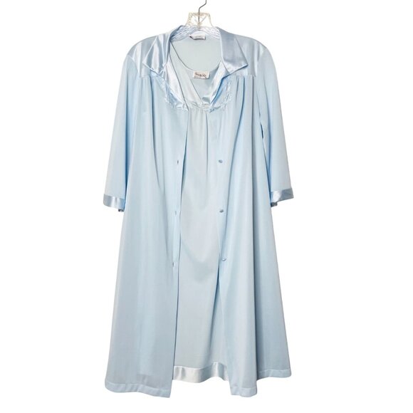 Vintage Vanity Fair Baby Blue Nightgown and Robe Set Women’s Size Small - Picture 2 of 8